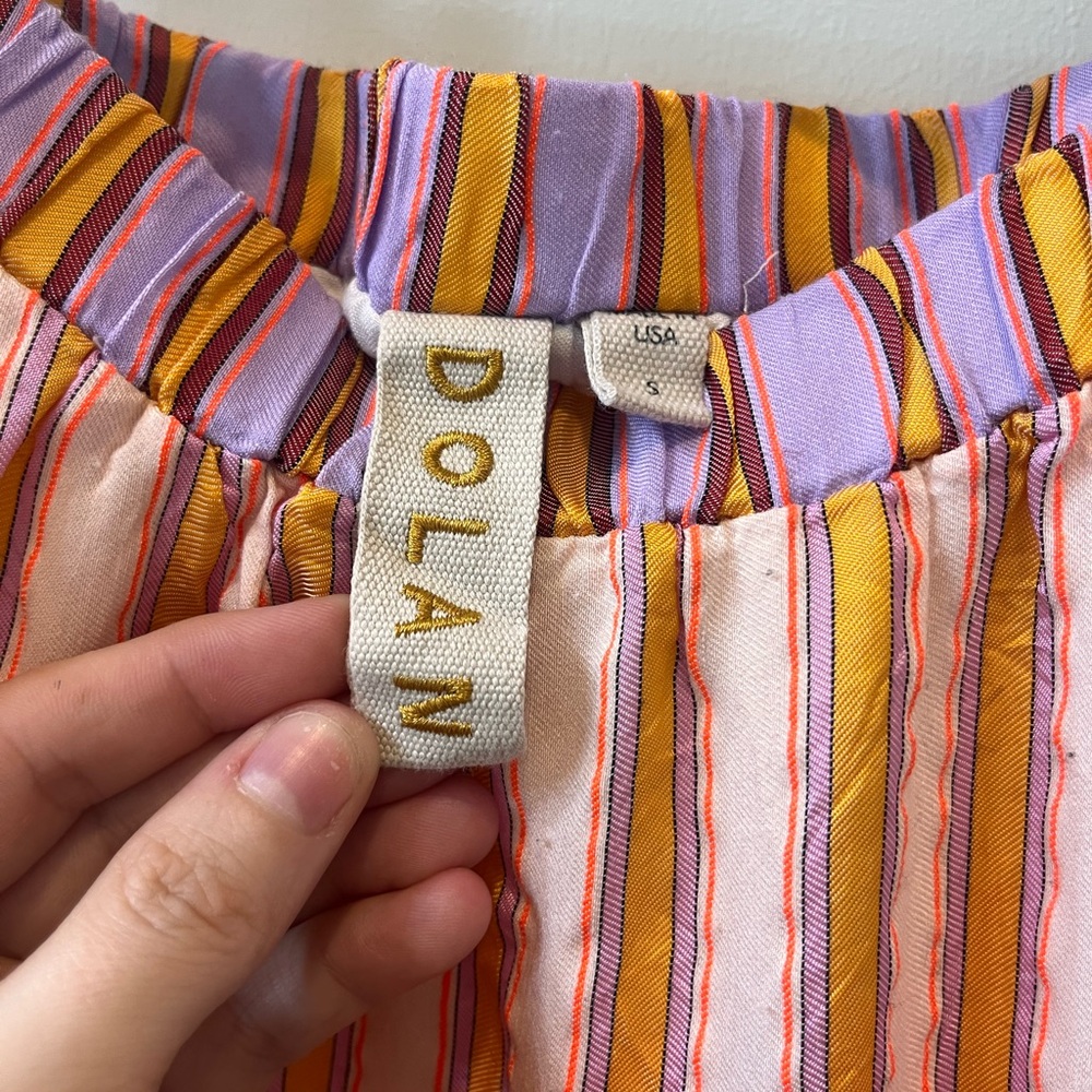 Anthropologie Dolan Pink and Orange Striped A-Line Skirt - Picture 5 of 5